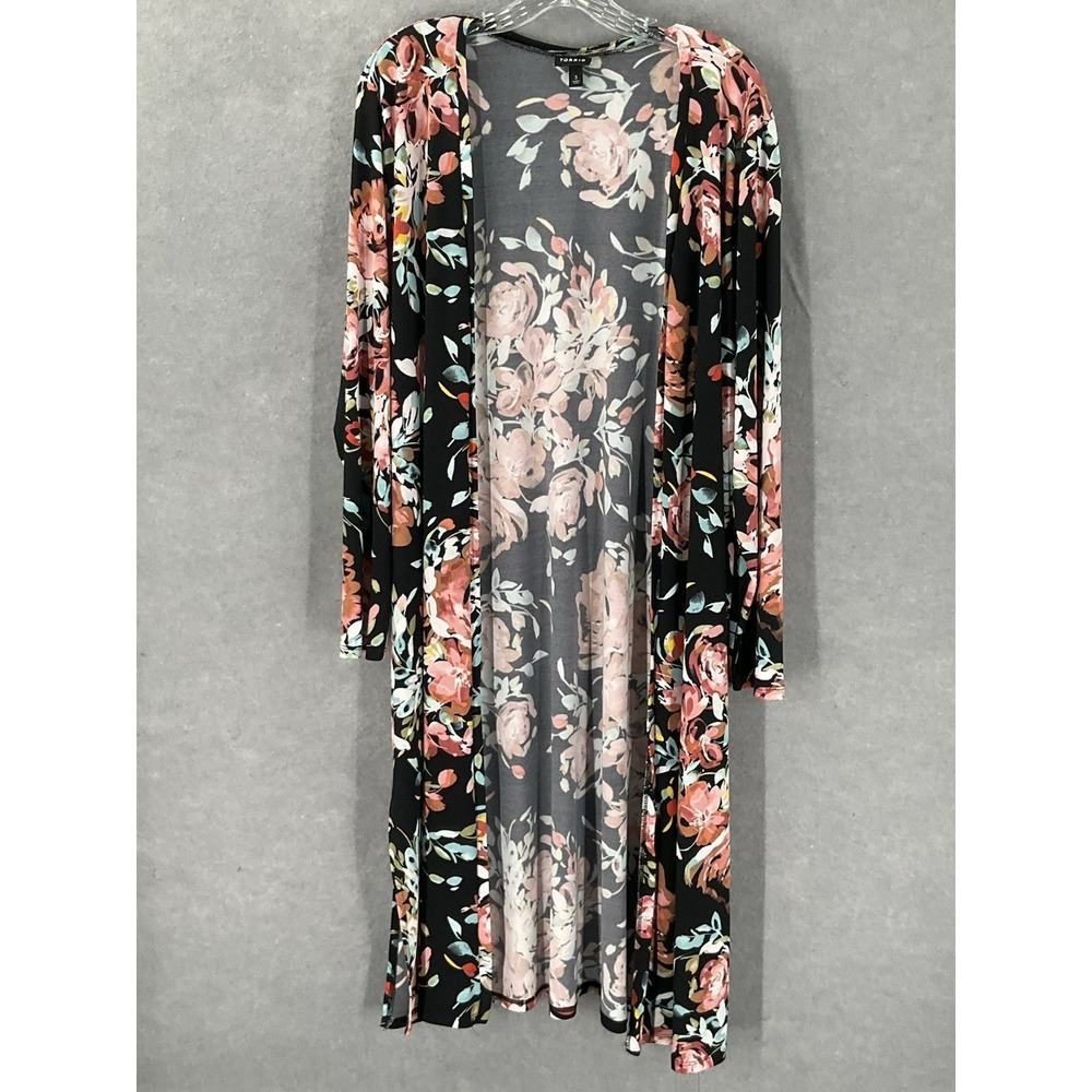 Torrid Cardigan Women Sz 3x Dark Floral Open Front Stretch Bloomcore Boho